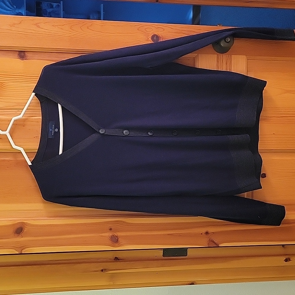 Toscano ltwgt merino wool blend cardigan